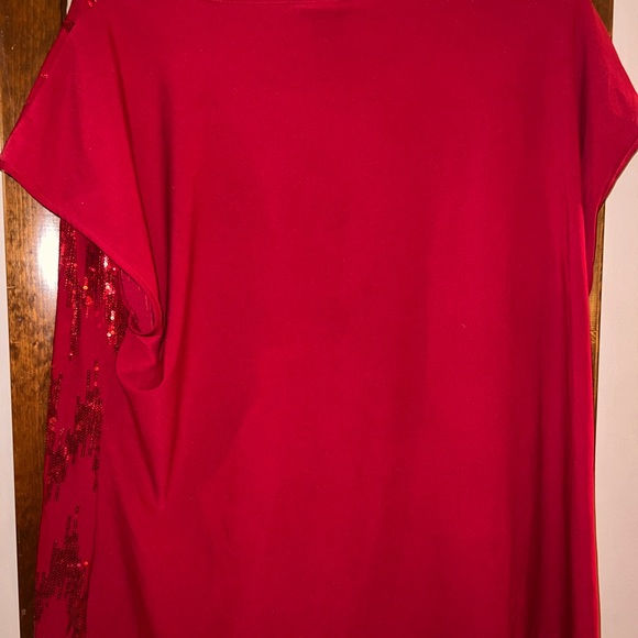 Sequin Holiday party blouse. 5% spandex. - Picture 2 of 4
